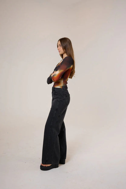 THRILLS // Metamorphic Daze Mesh Top BLACK