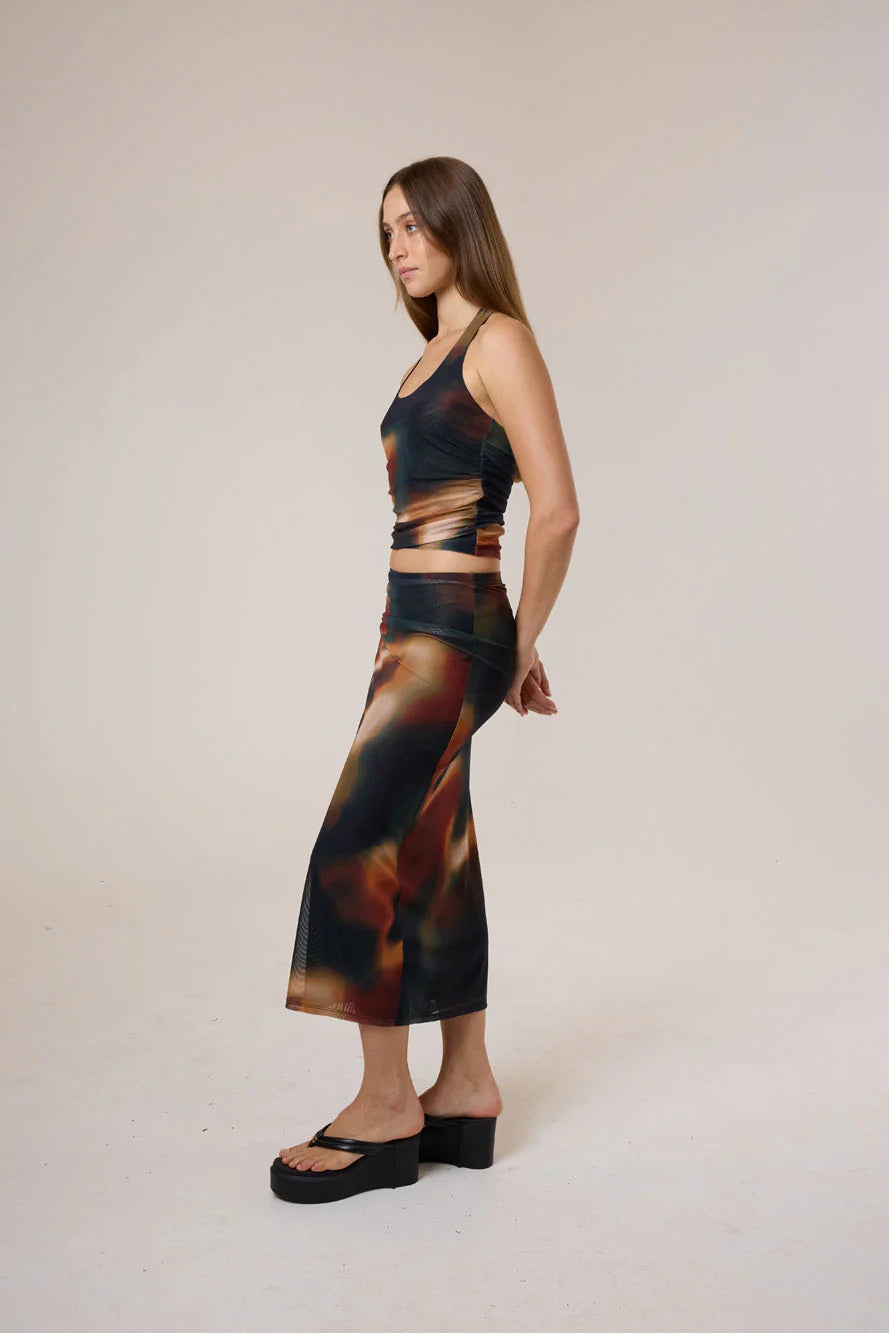 THRILLS // Metamorphic Daze Slip Skirt BLACK
