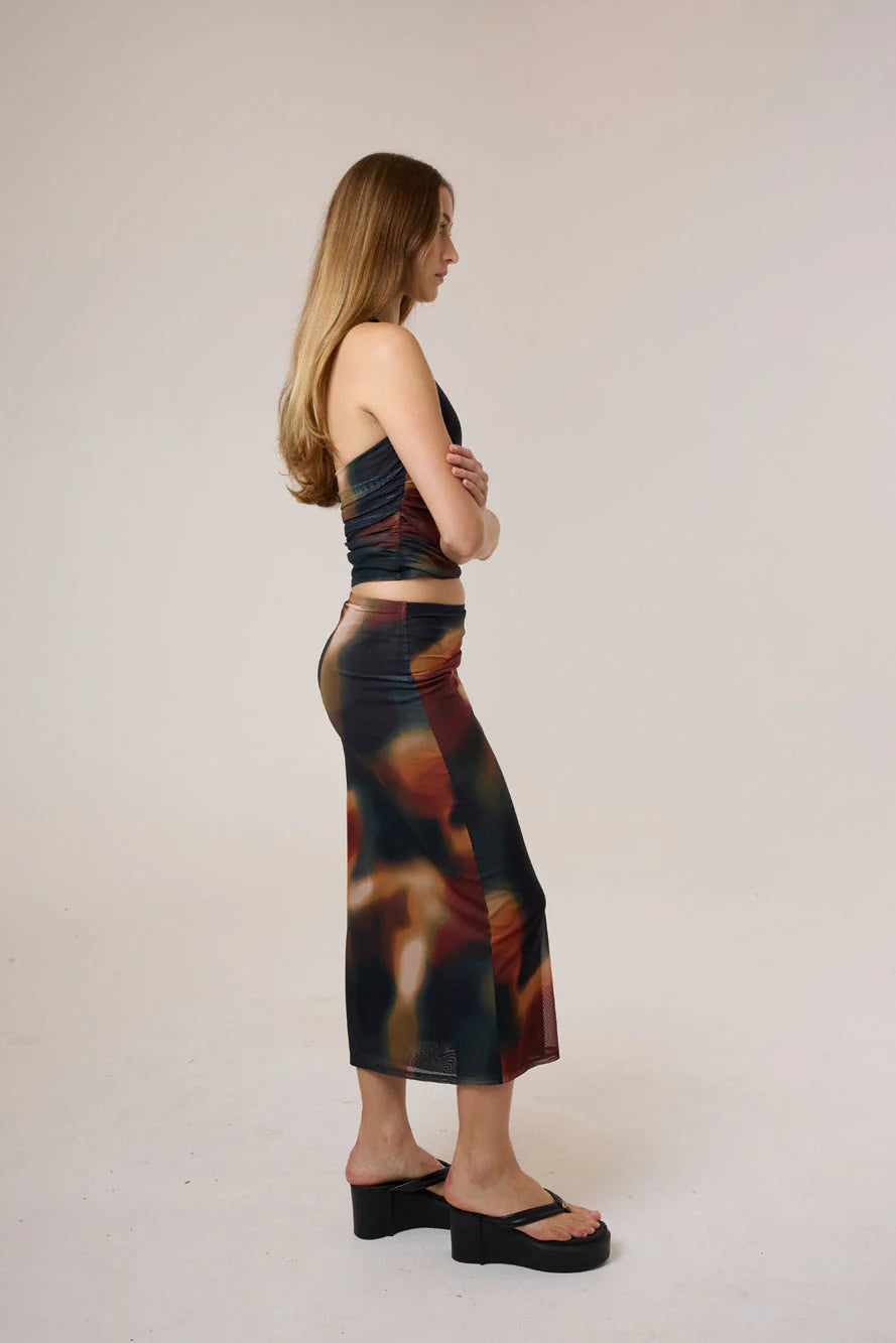 THRILLS // Metamorphic Daze Slip Skirt BLACK