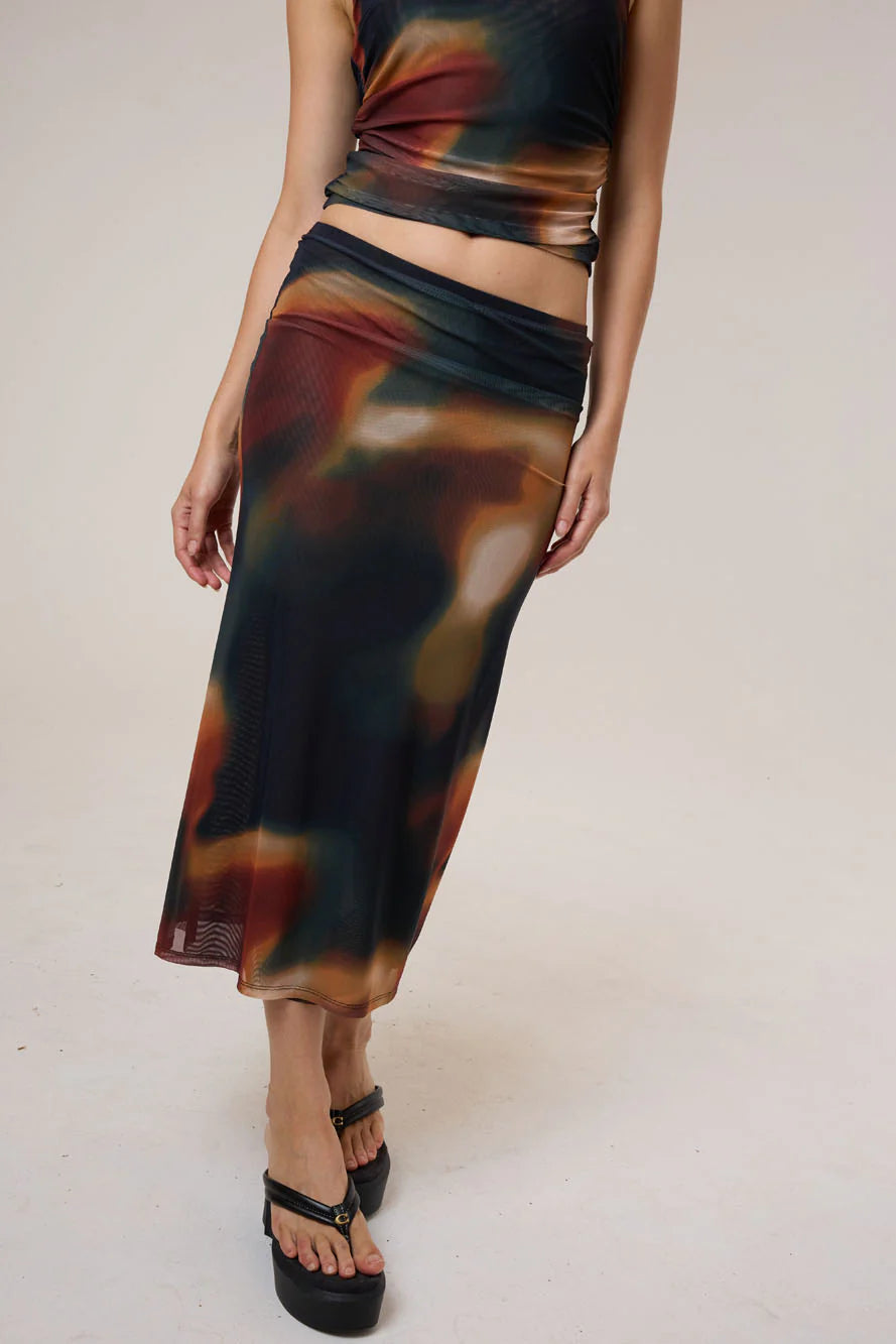 THRILLS // Metamorphic Daze Slip Skirt BLACK