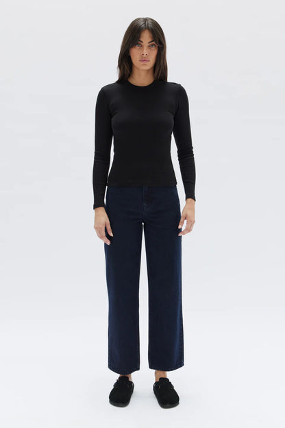 ASSEMBLY LABEL // Miana Organic Long Sleeve Tee TRUE BLACK