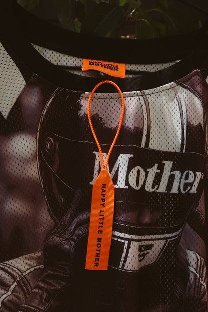 HAPPY LITTLE MOTHER // Racing Stripe Mesh BLACK