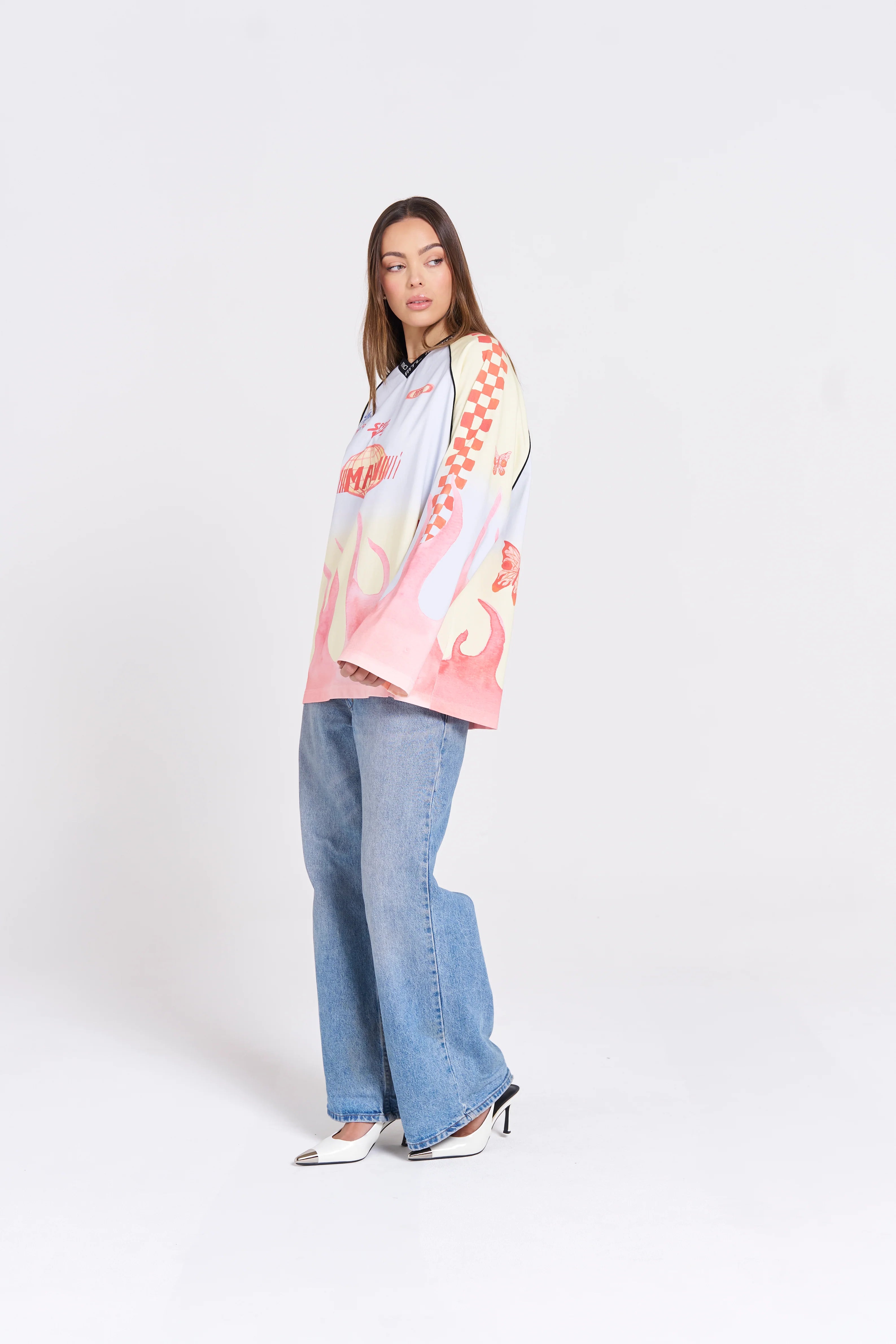 MAKU // Moto Long Sleeve Tee FIERY PINK