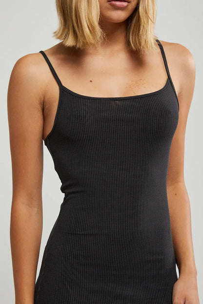 THRILLS // Nano Mesh Dress DARK CHARCOAL