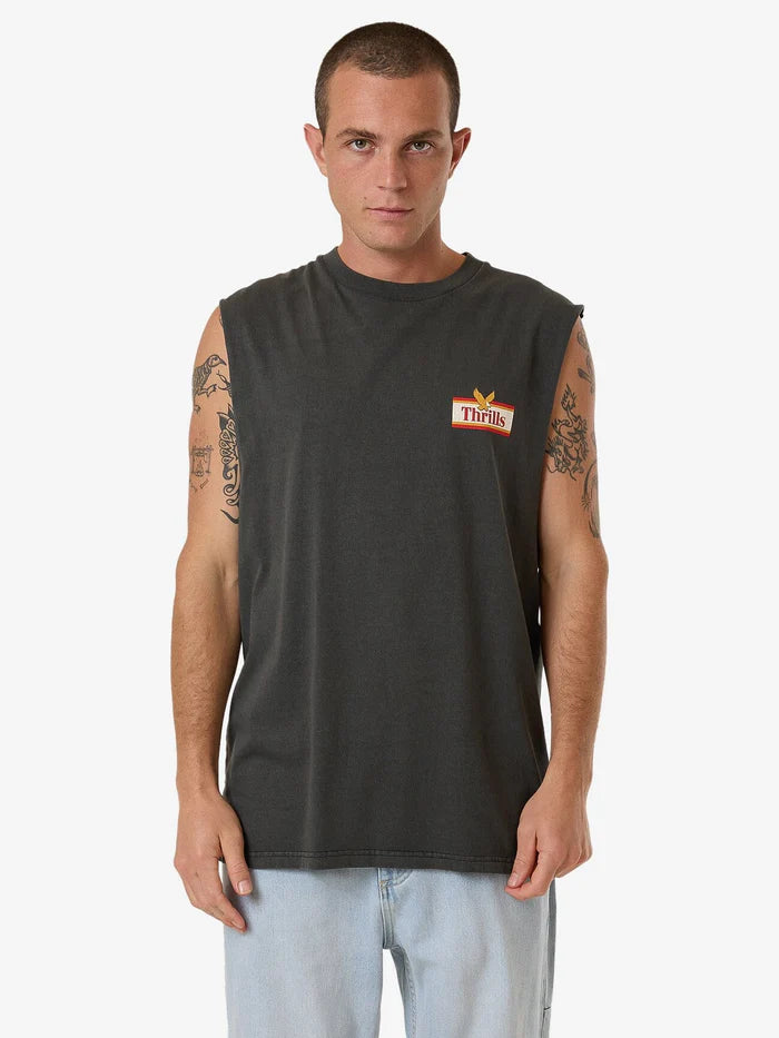 THRILLS // Never Stop Merch Muscle Fit Tee MERCH BLACK