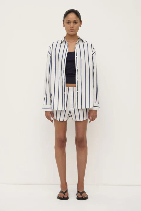 ASSEMBLY LABEL // Nara Stripe Shirt WHITE/NAVY