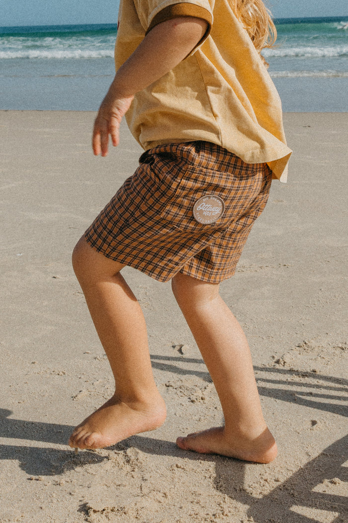 Nomad Kids Shorts BROWN CHECK