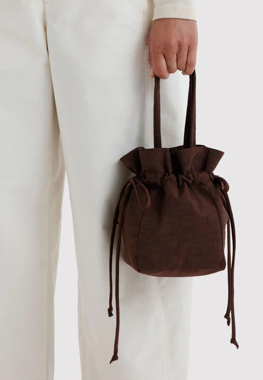 Nylon Drawstring Bag COFFEE