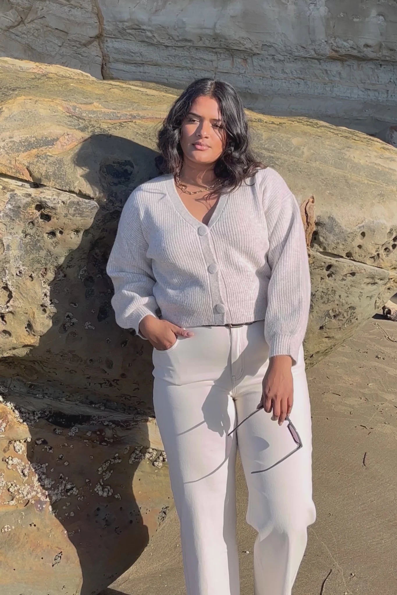 AMONG THE BRAVE // Wholesome Oat Chunky Knit Cardigan ECRU