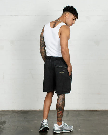 WNDRR // Offcut Tech Trackshort WASHED BLACK