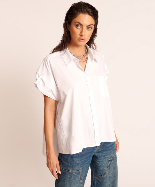 ONE TEASPOON // Kings Road Cotton Shirt WHITE