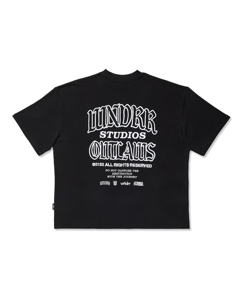 WNDRR // Outlaws Heavy Weight Tee BLACK