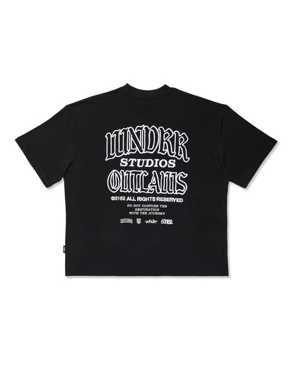 WNDRR // Outlaws Heavy Weight Tee BLACK