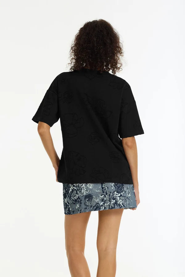 Off Duty Flora Tee BLACK
