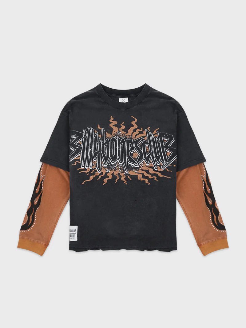 BILLY BONES // Oil Change Layered Tee WASHED BLACK