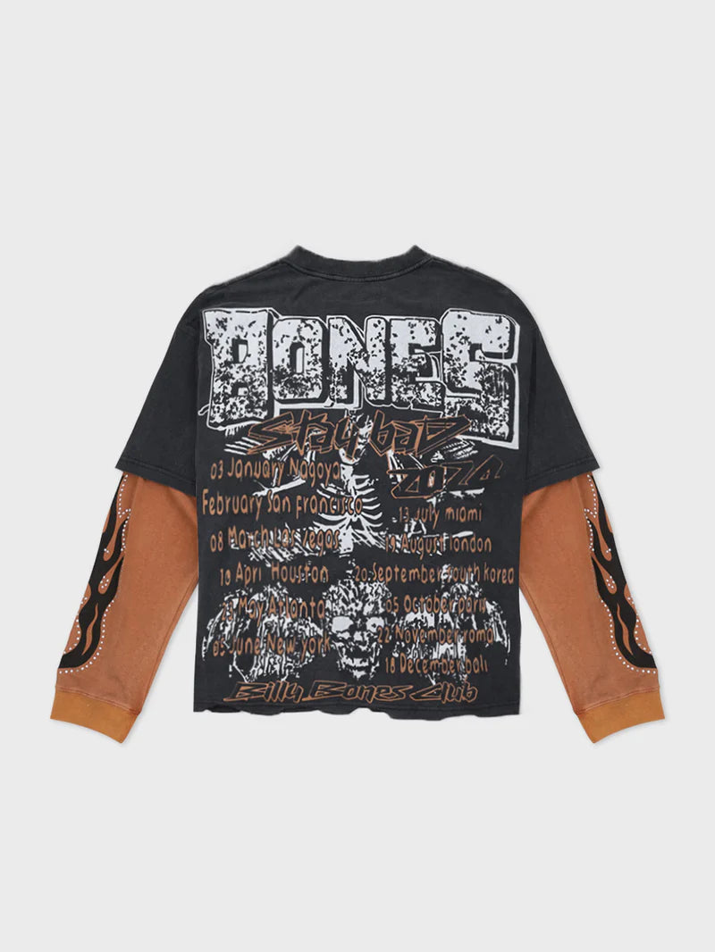 BILLY BONES // Oil Change Layered Tee WASHED BLACK