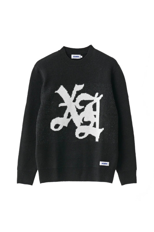 XLARGE // Old English Knit Sweater BLACK