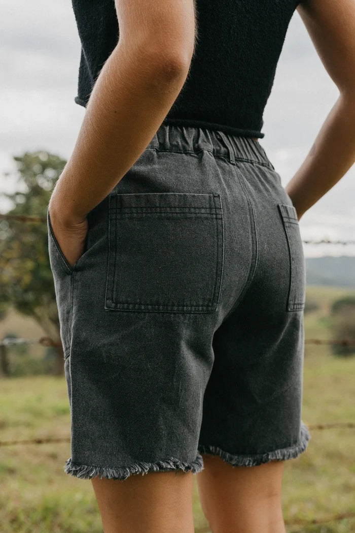 Overland Shorts WASHED BLACK DENIM