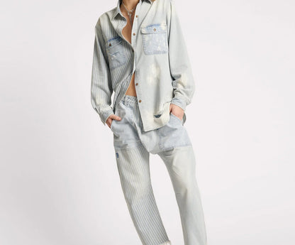 ONE TEASPOON // Everyday Denim Shirt PAINTERS STRIPE