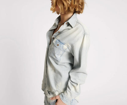 ONE TEASPOON // Everyday Denim Shirt PAINTERS STRIPE