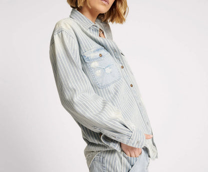 ONE TEASPOON // Everyday Denim Shirt PAINTERS STRIPE