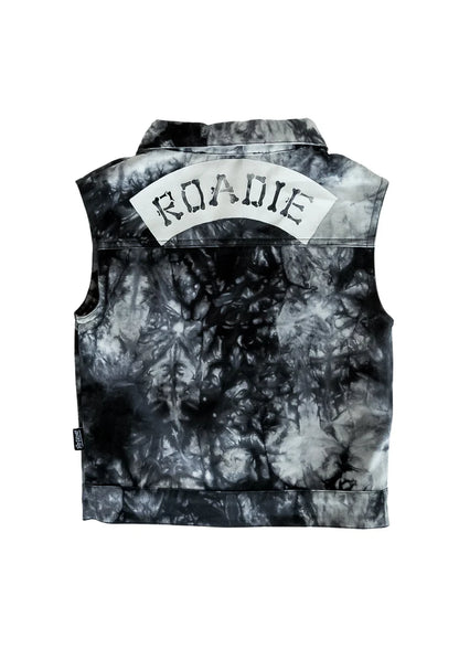 POP FACTORY SHOP // On Tour Denim Vest BLACK TIE DYE