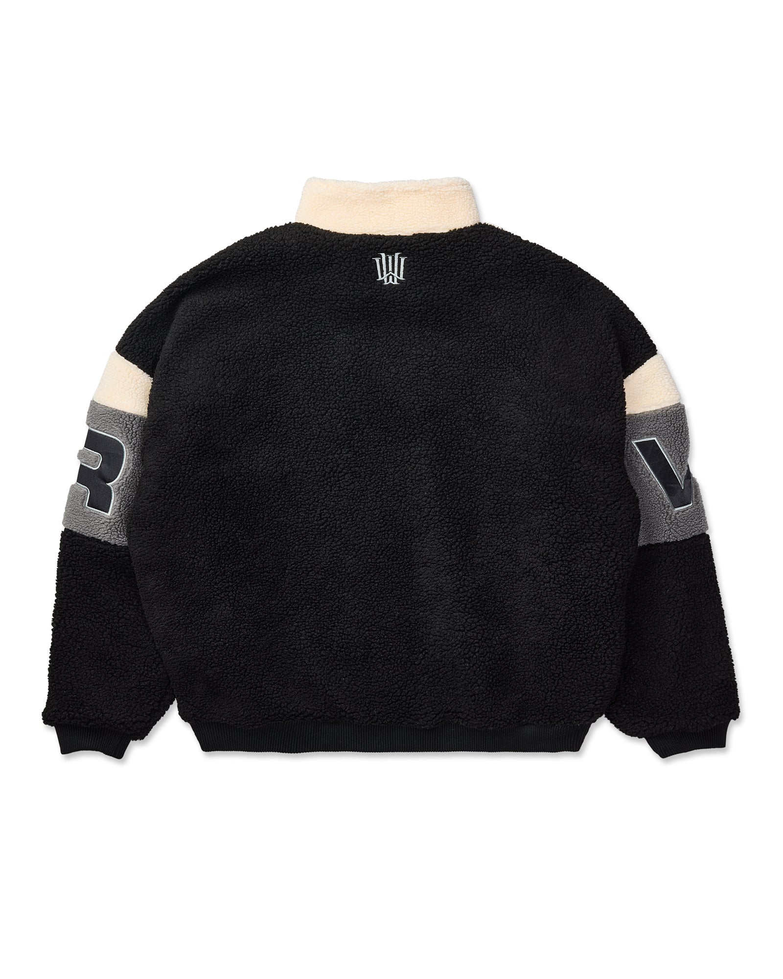 WNDRR // Primer 1/4 Zip Sherpa Fleece WHITE BLACK