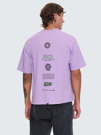 THRILLS // Peace Power Embro Box Fit OS Cropped Tee LUPINE