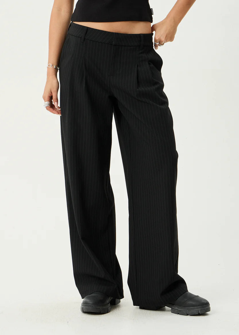 AFENDS // Pinstripe Low Rise Trouser BLACK