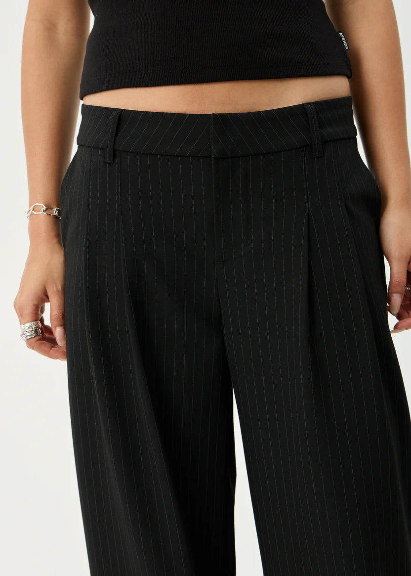 Pinstripe Low Rise Trouser BLACK