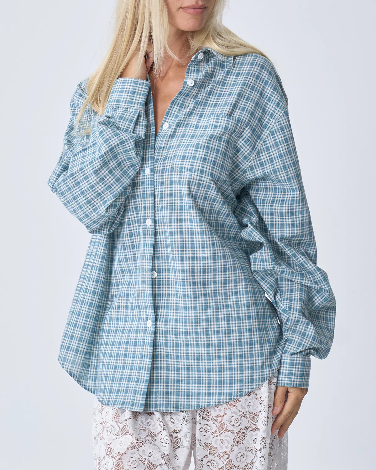 Oversized Shirt BLUE PLAID