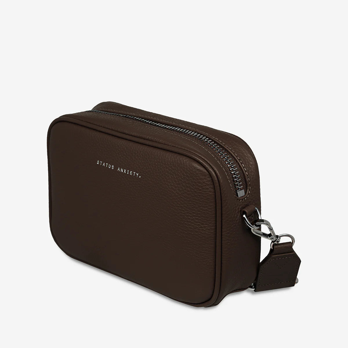 STATUS ANXIETY // Plunder With Webbed Strap Bag COCOA