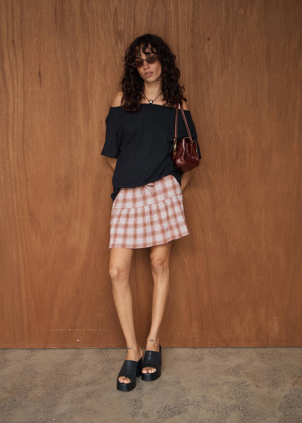 Poppi Seersucker Mini Skirt DESERT CHECK