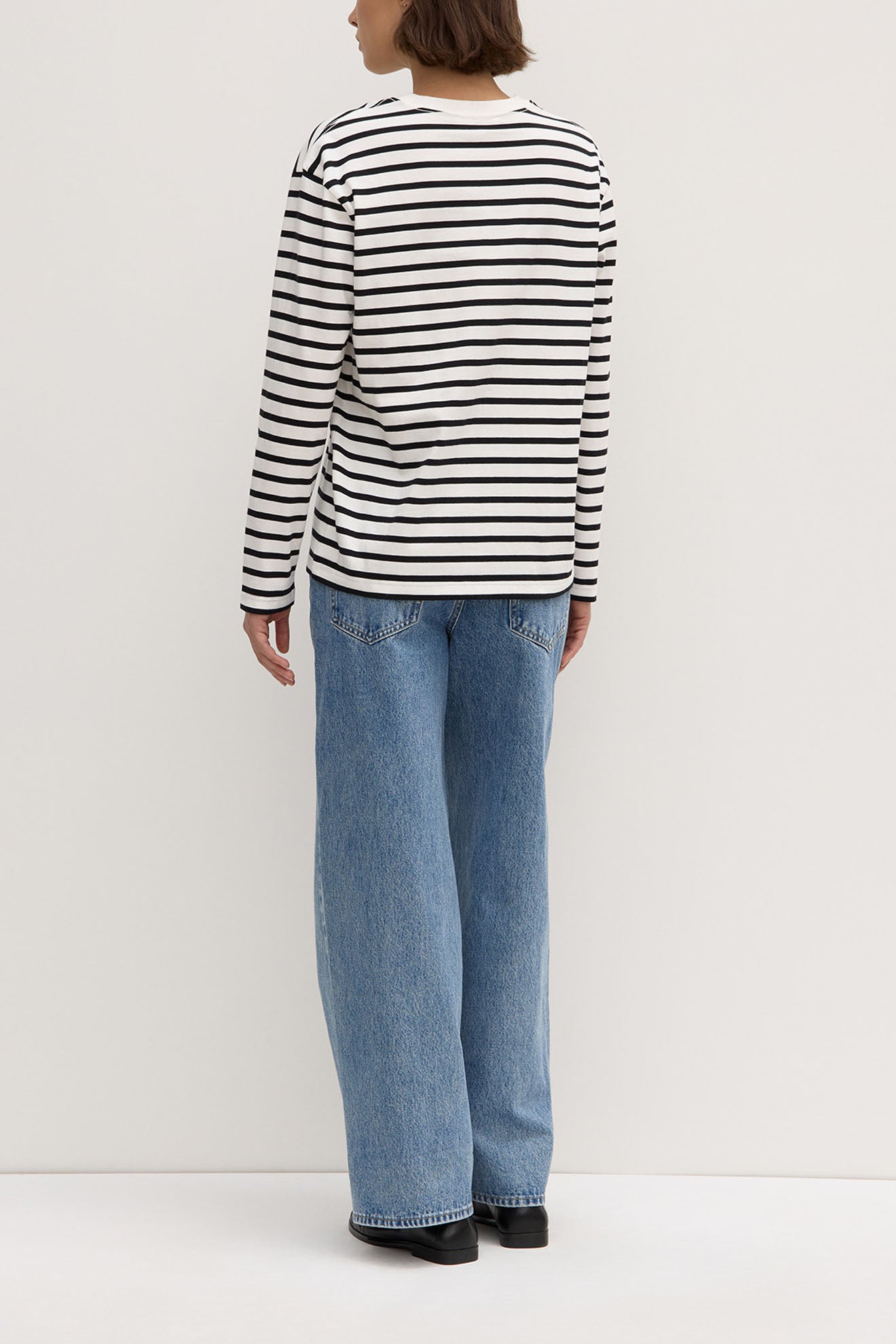 ASSEMBLY LABEL // Portside Stripe LS Tee ANTIQUE WHITE/BLACK