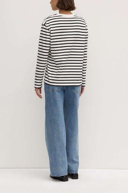 ASSEMBLY LABEL // Portside Stripe LS Tee ANTIQUE WHITE/BLACK