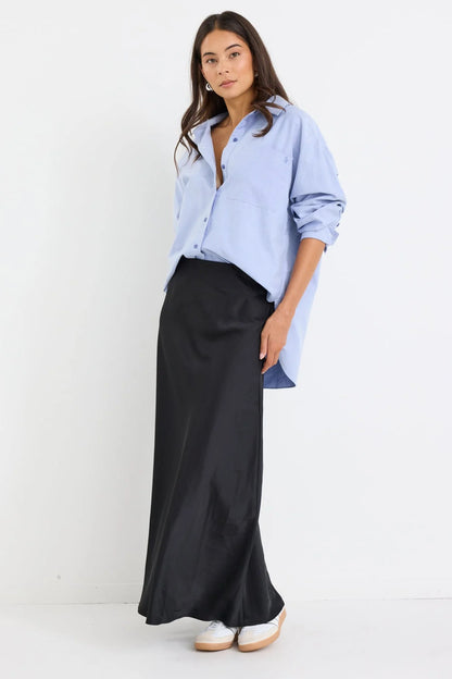 STORIES BE TOLD // Prodigy Satin Bias Maxi Skirt BLACK