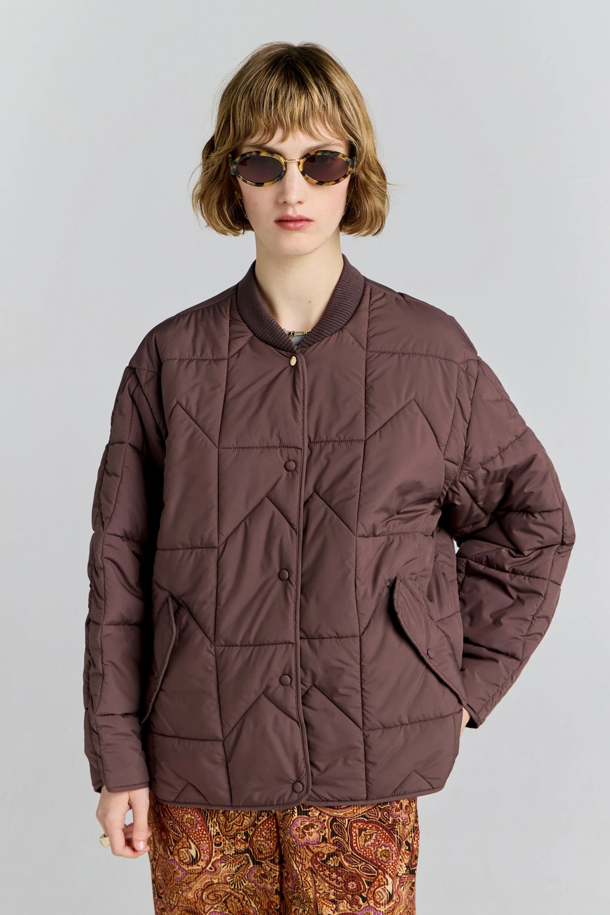 KAREN WALKER // Quilited Monogram Jacket CHOCOLATE