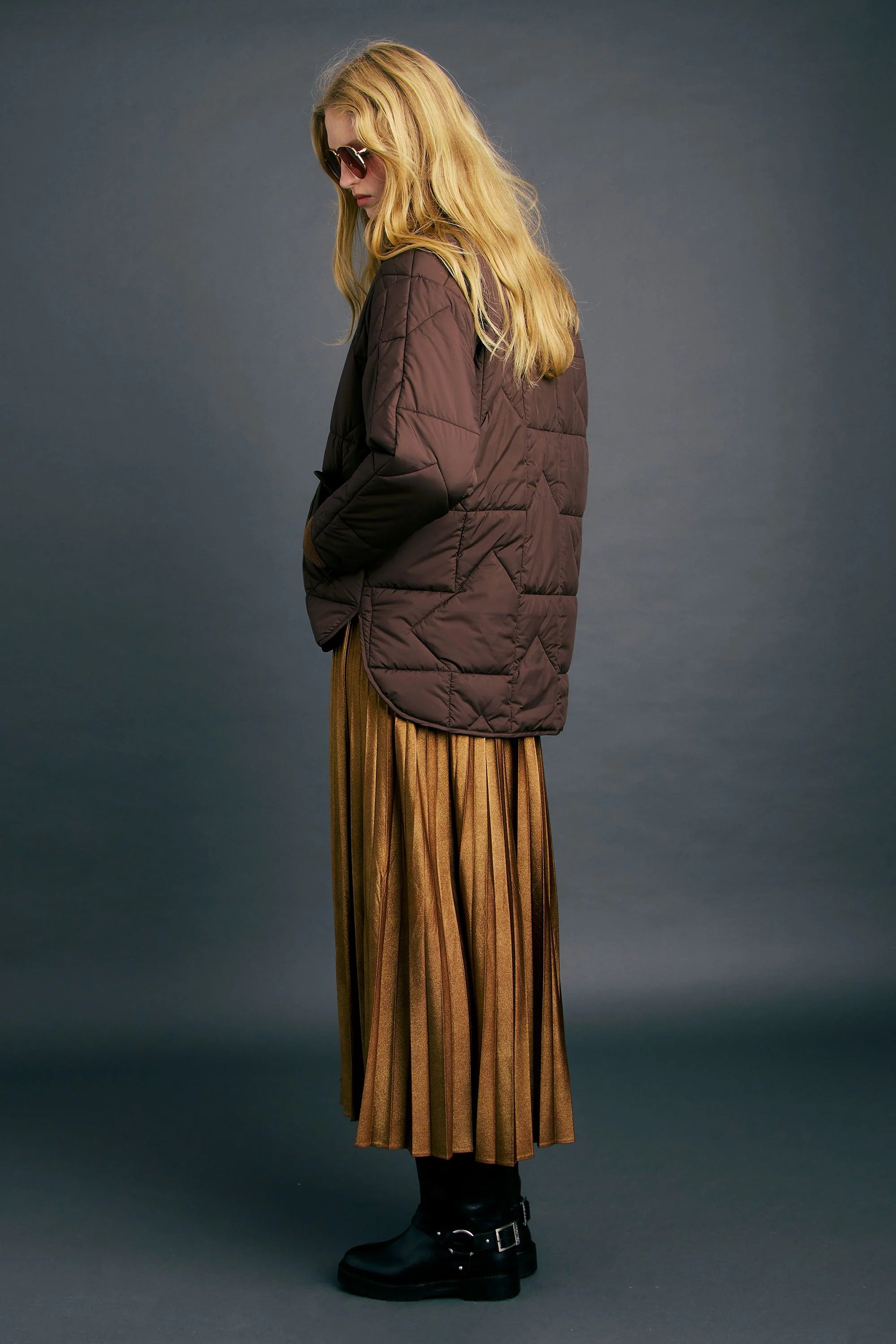 KAREN WALKER // Quilited Monogram Jacket CHOCOLATE