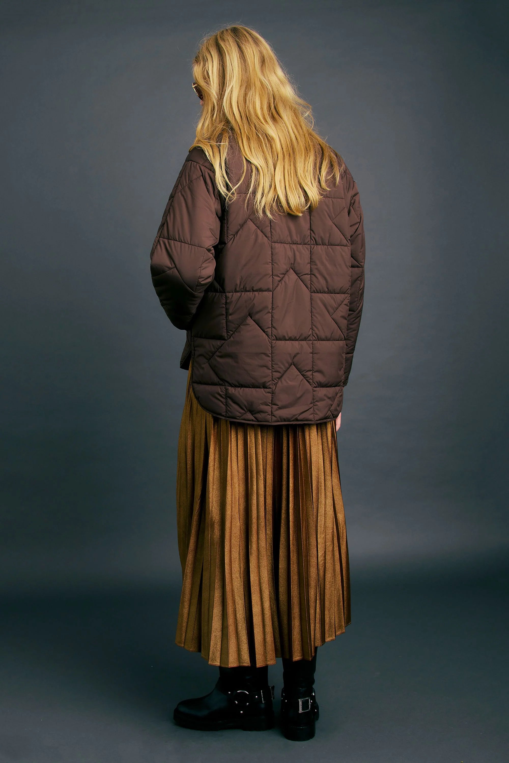 KAREN WALKER // Quilited Monogram Jacket CHOCOLATE