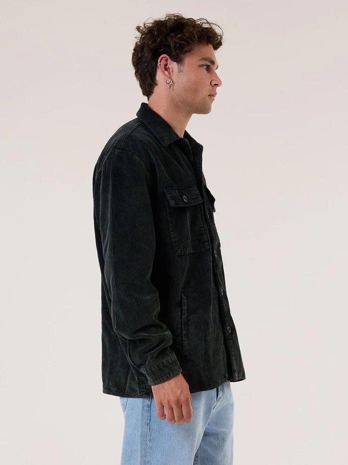 THRILLS // Reality Long Overshirt TURKISH COFFEE