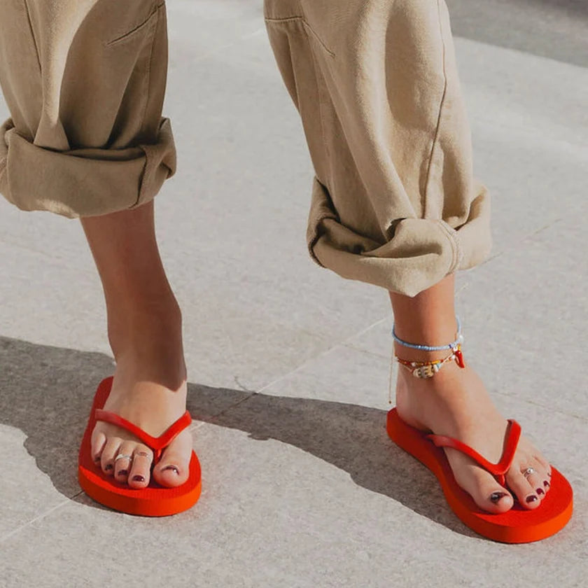 Boyfriend Wide Flip Flop RED