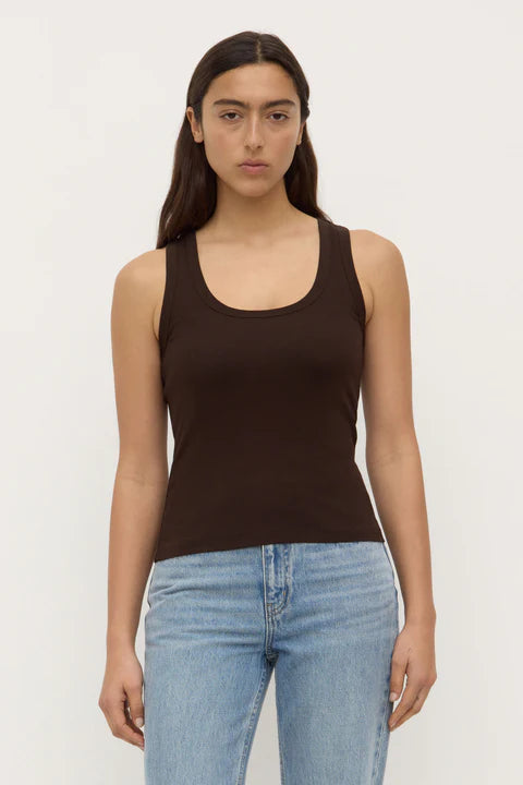 ASSEMBLY LABEL // Robyn Scoop Neck Rib Tank GANACHE