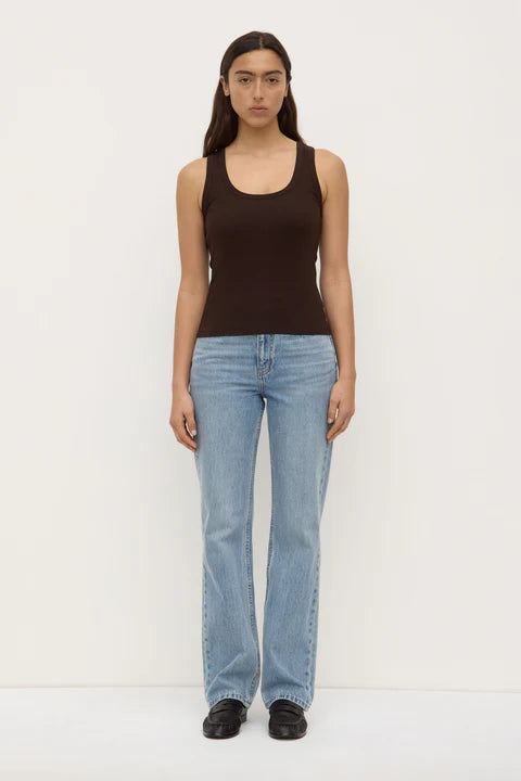 ASSEMBLY LABEL // Robyn Scoop Neck Rib Tank GANACHE