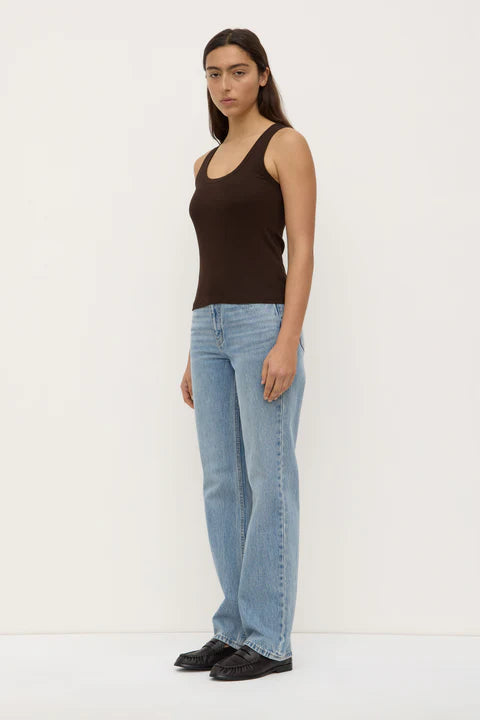 ASSEMBLY LABEL // Robyn Scoop Neck Rib Tank GANACHE