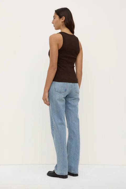 ASSEMBLY LABEL // Robyn Scoop Neck Rib Tank GANACHE