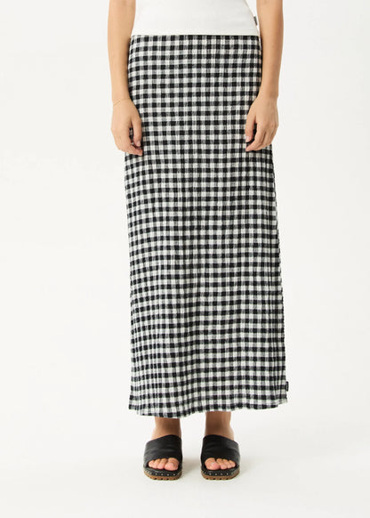 AFENDS // Rowan Seersucker Skirt CHECK BLACK/WHITE