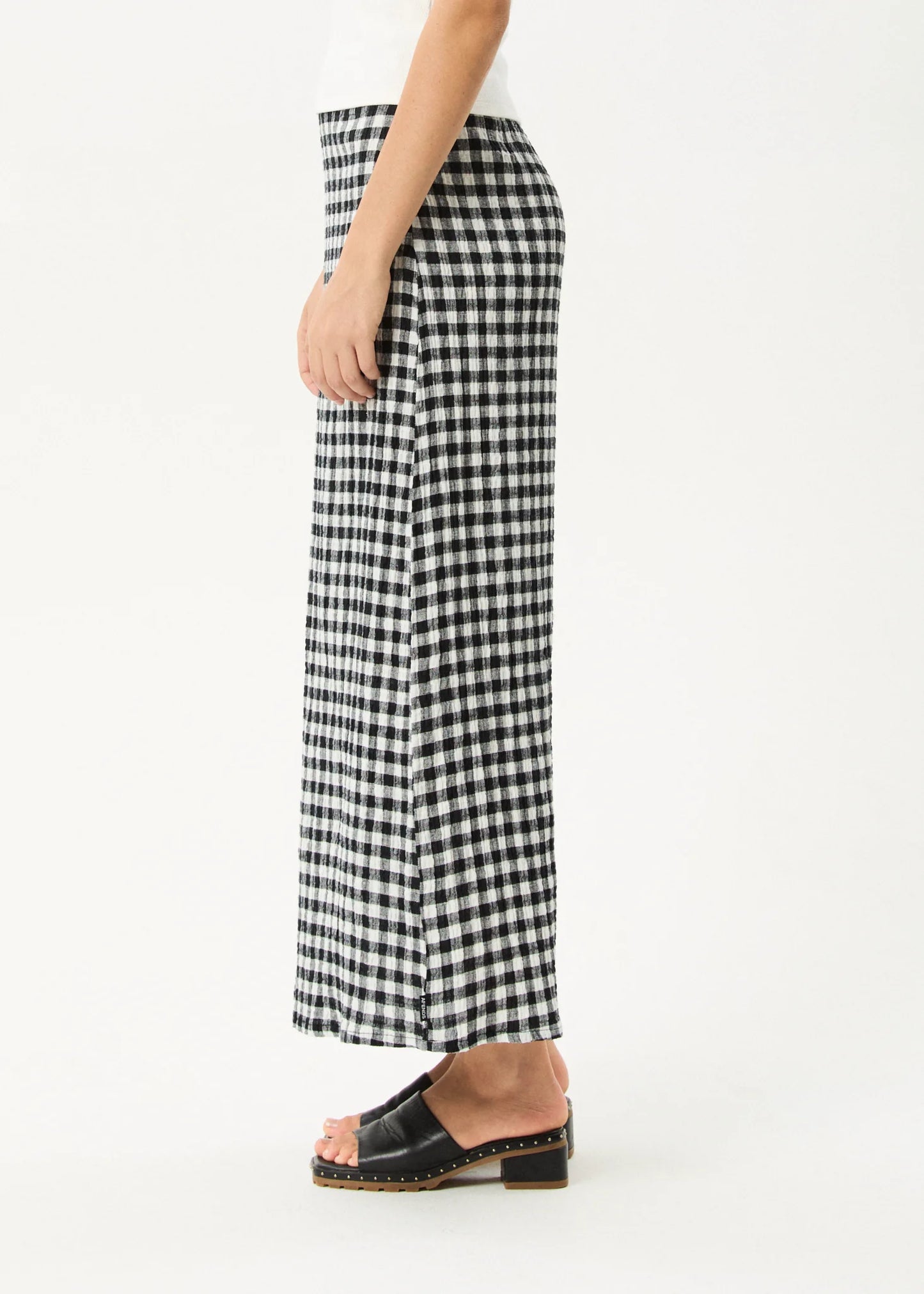 AFENDS // Rowan Seersucker Skirt CHECK BLACK/WHITE