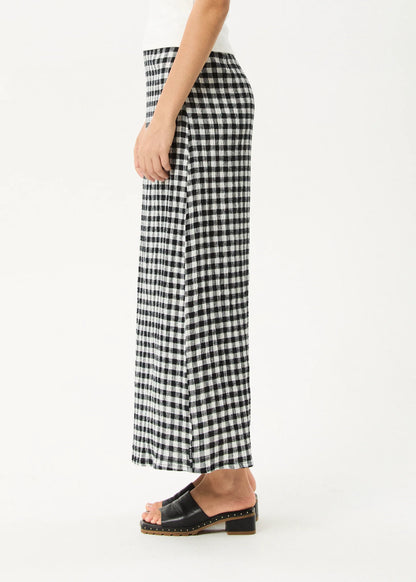 AFENDS // Rowan Seersucker Skirt CHECK BLACK/WHITE