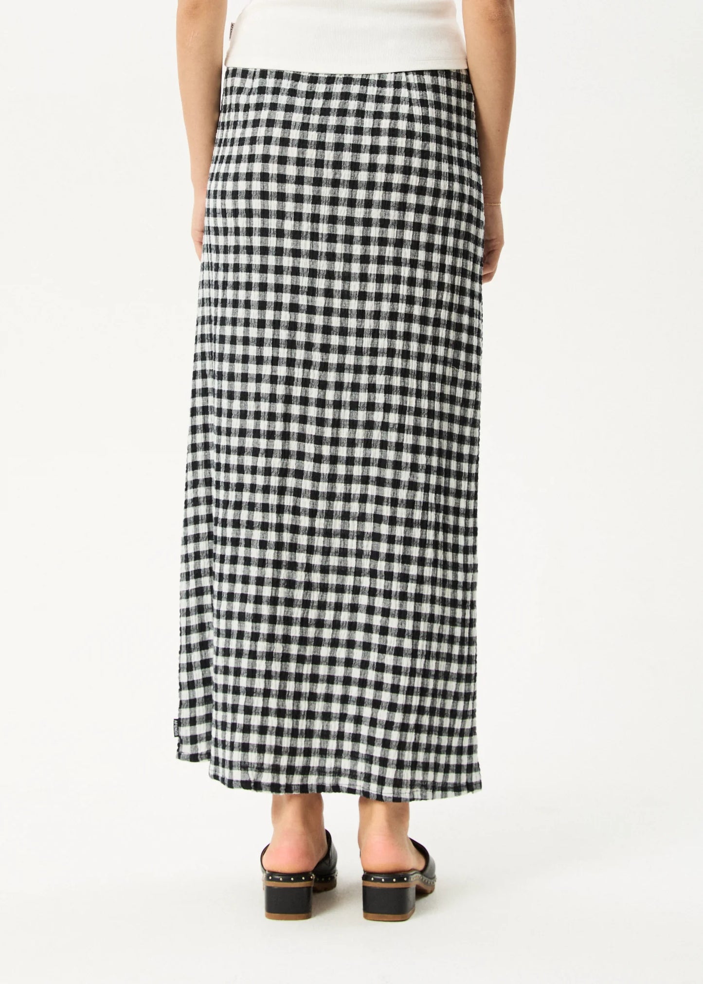 AFENDS // Rowan Seersucker Skirt CHECK BLACK/WHITE