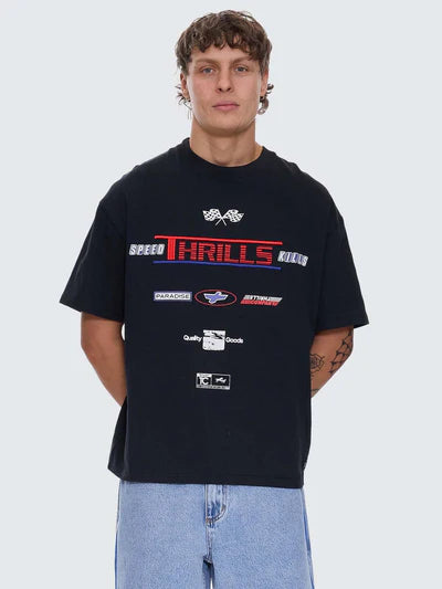 THRILLS // Rapid Fire Box Fit OS Tee WASHED BLACK